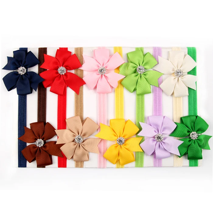 Повязки на голову с бантом для девочек и мальчиков аксессуары волос со стразами