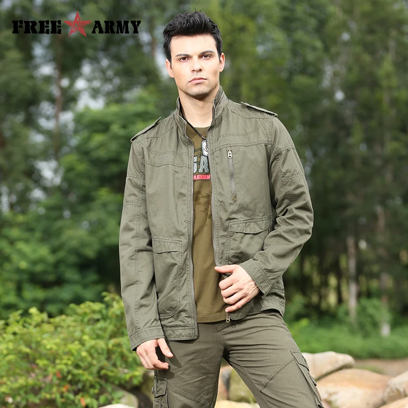 Мужская куртка на молнии с воротником стойкой цвет хаки|jacket designer|jacket menjacket star |