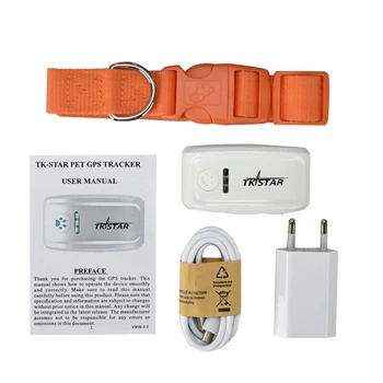TKSTAR Pet gps трекер локатор TK909 IOS/Android отслеживание в реальном времени гео-забор история пути записывающее устройство без розничной коробки - Цвет: Orange  No Box