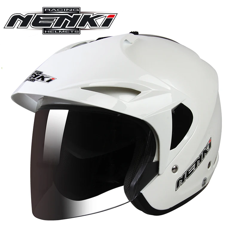 NENKI мотоцикл с открытым лицом двойной козырек объектив шлем Casco мото Винтажный