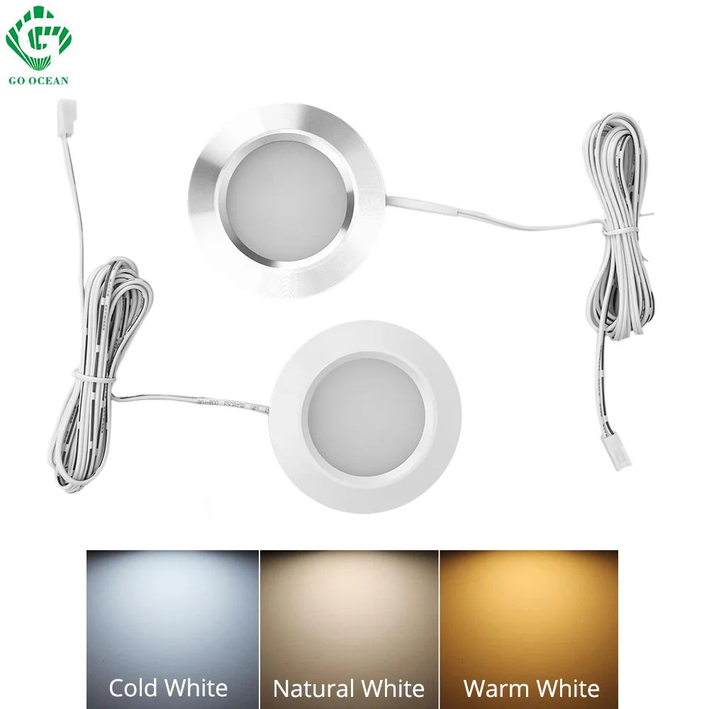 LED освещение в шкафу Свет шкафа 12V 3W Круглый книжная полка кухня Поверхностный монтаж светильник светодиодный светильник шкаф светильники ночник подсветка для кухни Витрина шайбы