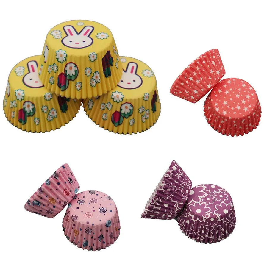 Новинка бумажная формочка для торта 100 шт. разноцветные Бумажные Формочки кексов