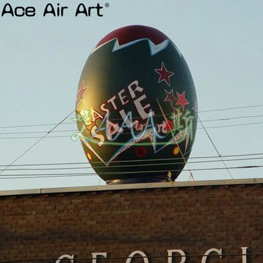 

4m High Giant Black Inflatable Easter Egg Replica Model for Market Sale Promotion/Festival Decoration