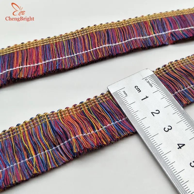 

CHENGBRIGHT 5 Yard 2.5CM width Lace Fringe Trim Tassel Fringe Trimming For Diy Latin Dress Stage Clothes Accessories Lace Ribbon