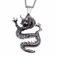 dragon totem pendant necklace things antlers stainless steel pagan wiccan amulet jewelry christmas gift men women