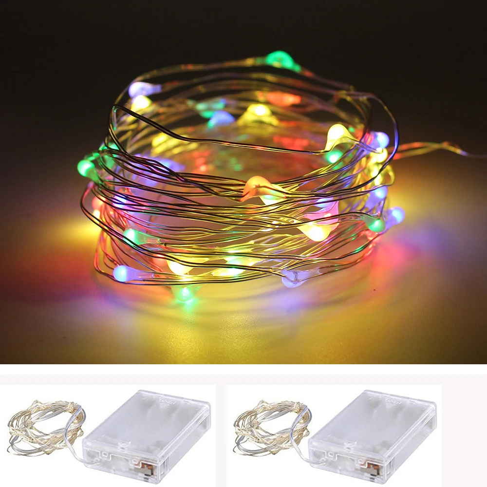

2M 3M 4M 5M LED Copper Wire String Fairy lights AA Battery Operated Christmas Holiday Wedding Party Decoration Festi lights