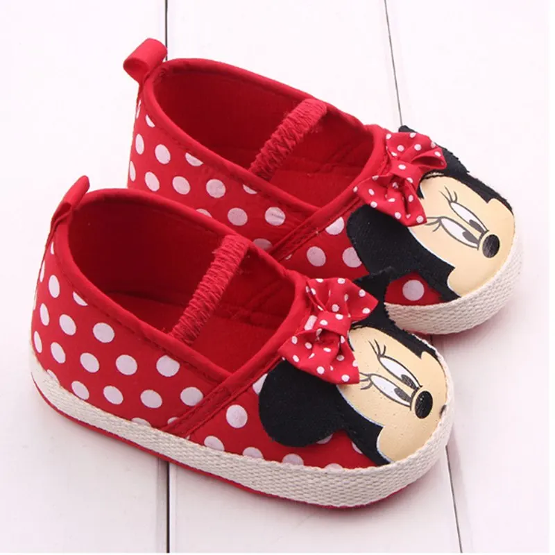 Милая Детская домашняя обувь с Минни для девочек новорожденные первые тапочки