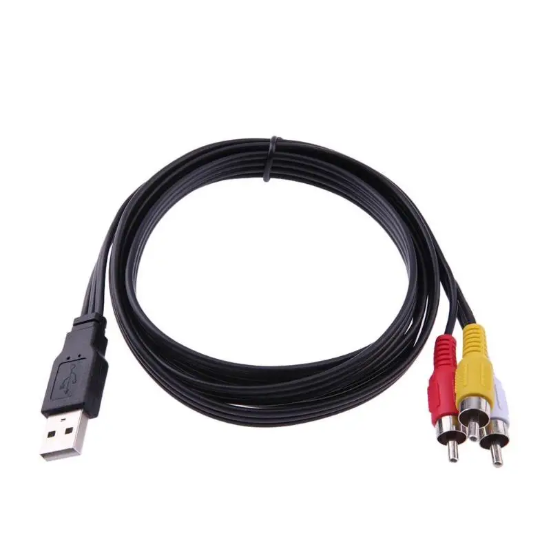 Новинка 1 5 м футов USB 2 0 к 3 RCA кабель штекер AV аудио адаптер Шнур для оборудования HDD