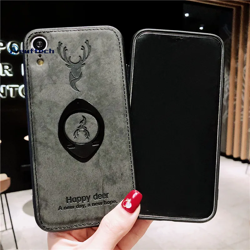 Luxury Original Christmas Deer Soft Silicone TPU Phone Case For iPhone X 10 XS MAX XR 6 6S S 7 8 Plus Cloth Back Cover | Мобильные