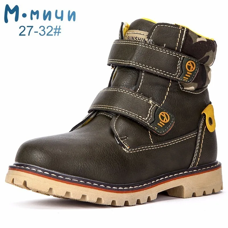 ML9850C-28 MMnun зимняя обувь детские ботинки martin шерстяные плюшевые сапоги до лодыжки дети снегоступы для мальчиков в возрасте 4-8 Размеры 27-32 ML9850 - Цвет: ML9850C-28