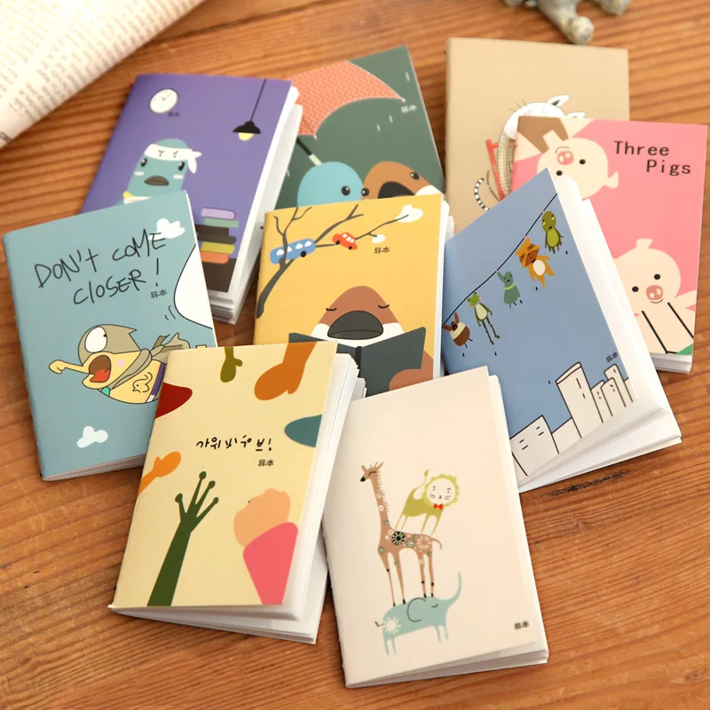 Free ship!60pc!Cartoon animal 120k mini memo pad / car line paper notebook | Канцтовары для офиса и дома
