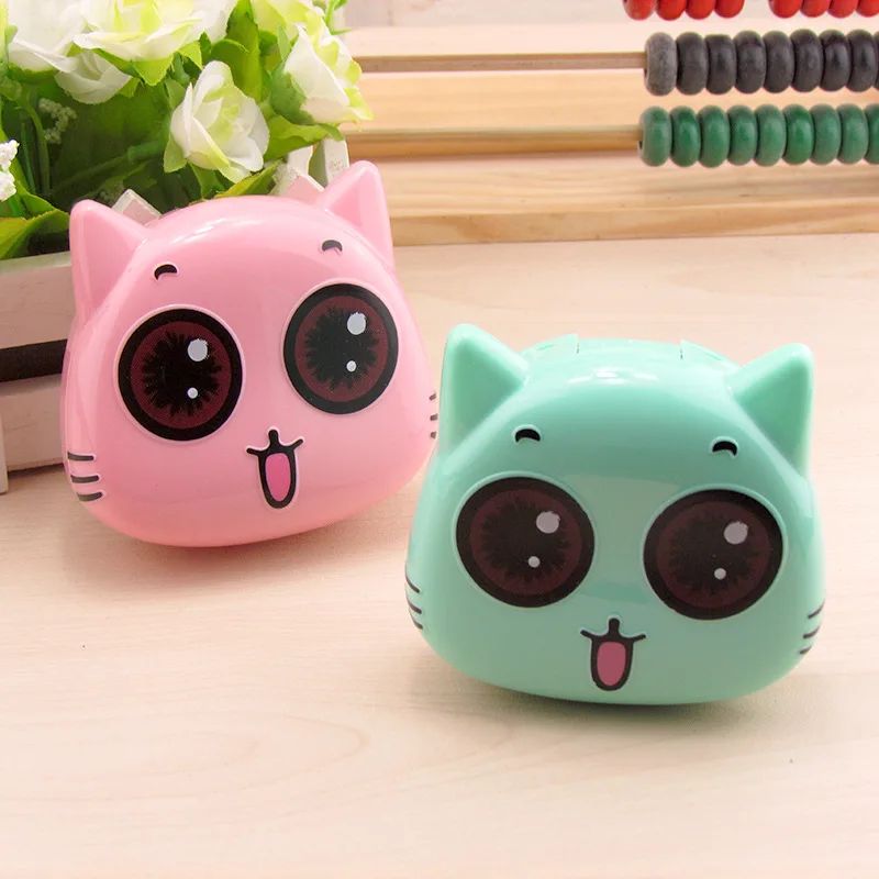 LIUSVENTINA милый портативный чехол для контактных линз с большими глазами кошки