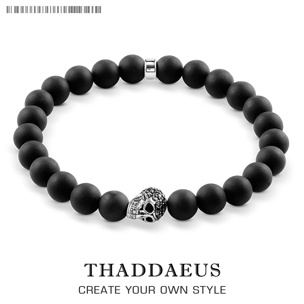 Браслет из бусин в виде черепа и обсидиана 8 мм ювелирные изделия сделай сам