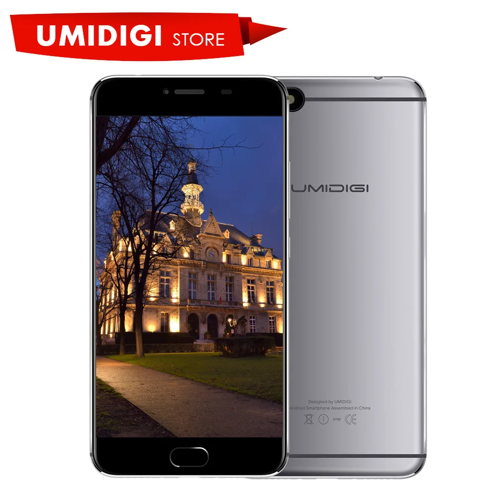 Umidigi C Примечание Android 7 0 Металл сотовый телефон отпечатков пальцев мобильный MTK