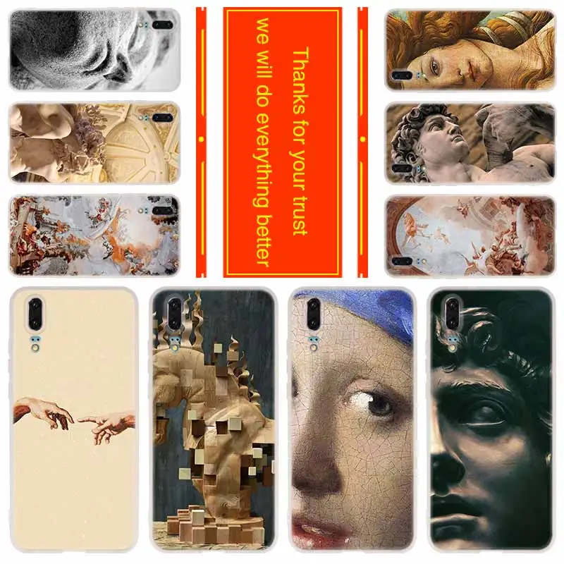 Мягкий чехол для Huawei P40 P30 P20 Pro P10 Lite e Plus P Samrt Z 2020 2019 Ретро винтажная художественная