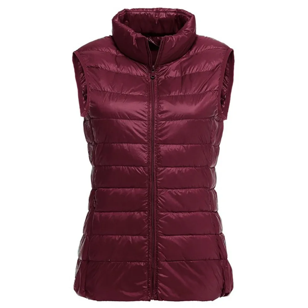 

Women Sleeveless Jacket Coat Brand Ultra Light White Duck Down Vest Female Slim Vest Women's Windproof Warm Waistcoat
