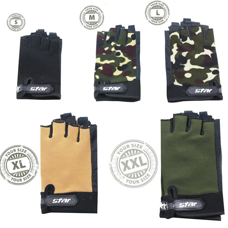

LongKeeper Men Women Fingerless Gloves Non-slip Sport Mittens Camo Gloves for Kids Outdoor Fitness Half Finger Gloves Luva S-XXL