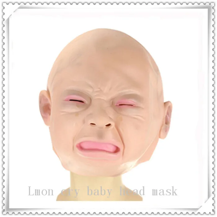 Вечерние Косплэй латекс плачет плач ребенка полный маска на лицо Хэллоуин