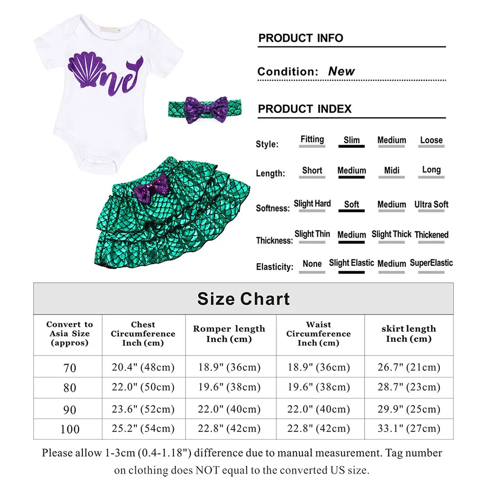 AmzBarley Princess Ariel Costume Baby Girls clothes set Newborn Halloween Birthday Party outfits Romper Sequin Dress+ headband | Детская