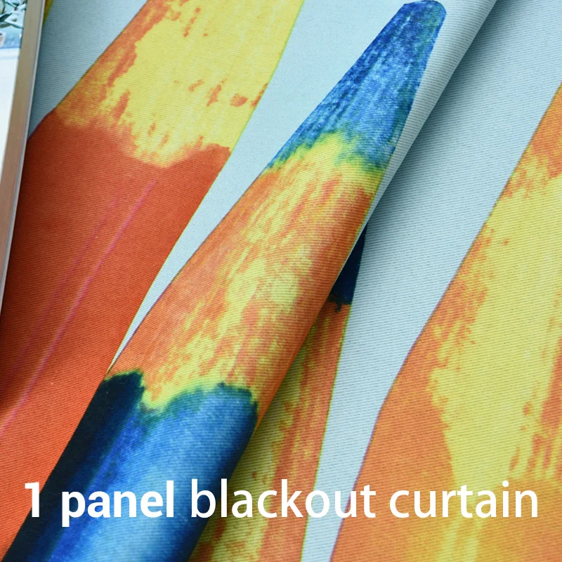 1 Panel Curtain Новые Мультяшные цветные карандаши, детские шторы, шторы для детской комнаты для гостиной, светонепроницаемые шторы для спальни для детей, прекрасные шторы - Цвет: 1 Panel Curtain