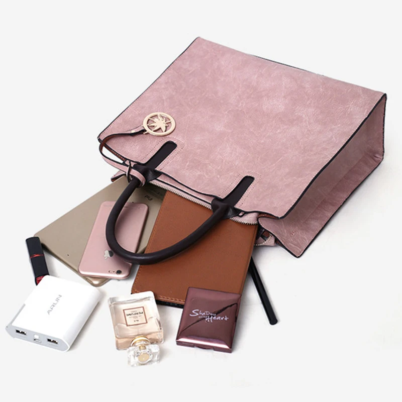 3 шт. сумочки и сумки высококачественные женские кожаные простой дизайн большие