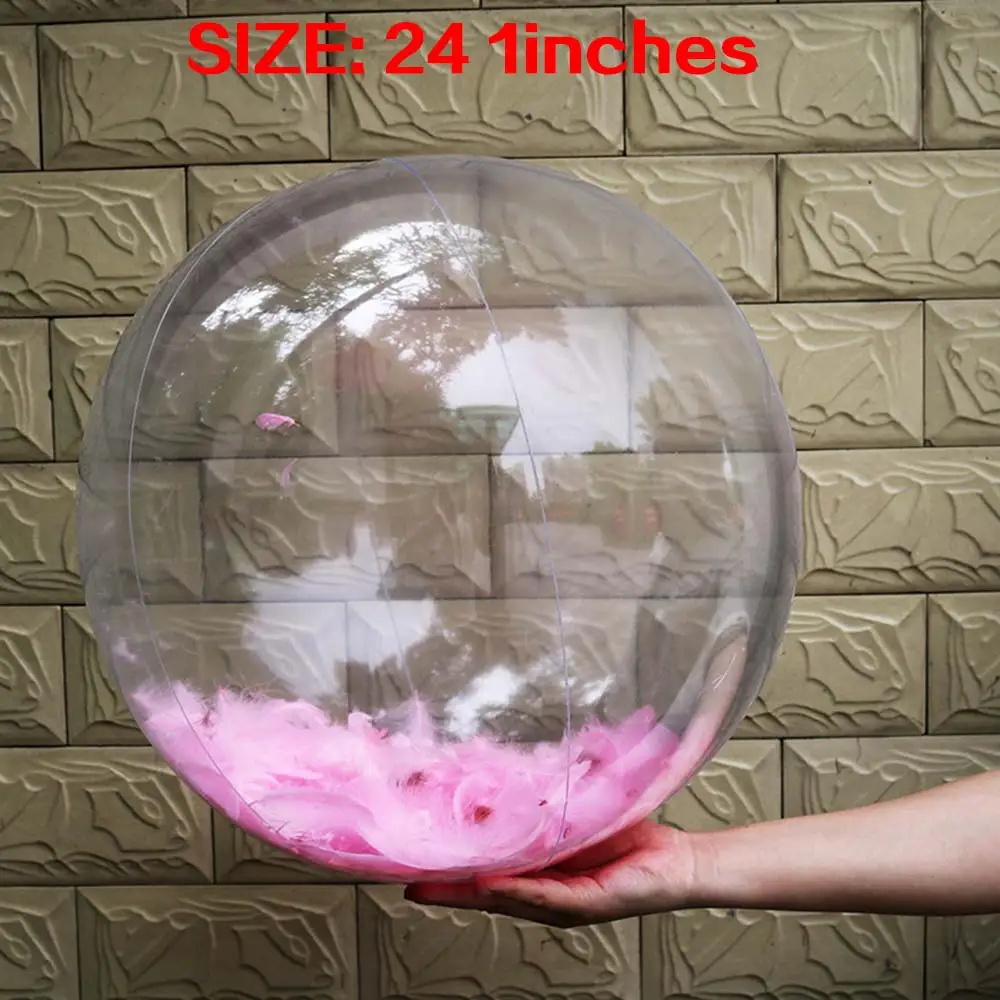 24 inches Pink 1 шт. прозрачный шар форма надувная пляжная игрушка украшение Бассейн Ванная комната пляжные вечерние спортивные игрушки для купания - Цвет: 24 inches Pink