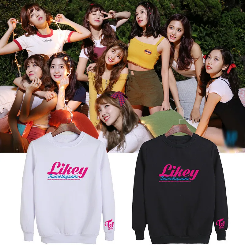 Толстовка с капюшоном KPOP Twicetagram Album Likey хлопковая толстовка круглым вырезом