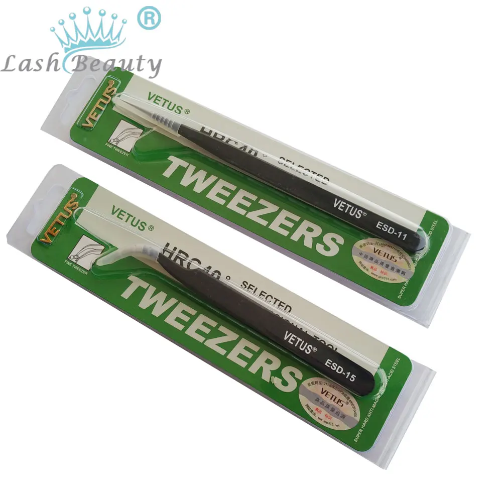 Пинцет для наращивания ресниц 2 комплекта оригинальные щипцы прямые и изогнутые