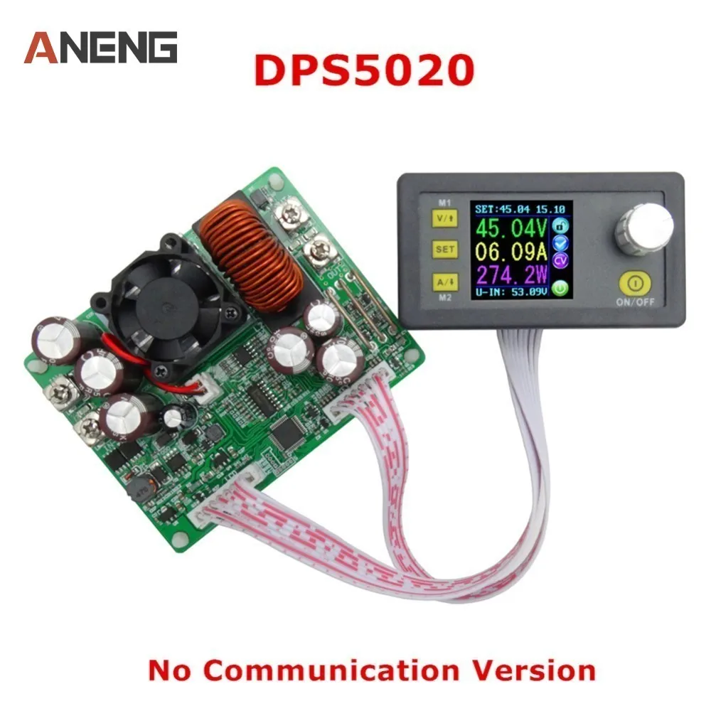 DPS5020 постоянного Напряжение текущий понижающий Связь цифровой Питание Напряжение конвертер ЖК-дисплей вольтметр с алюминиевой крышкой, 50В 20A