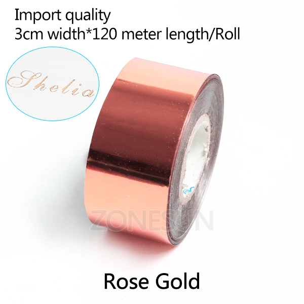 Rose Gold ZONESUN 3 см рулоны ПВХ фольги бумага горячего тиснения фольги теплопередачи анодированная позолоченная бумага - Цвет: Rose Gold