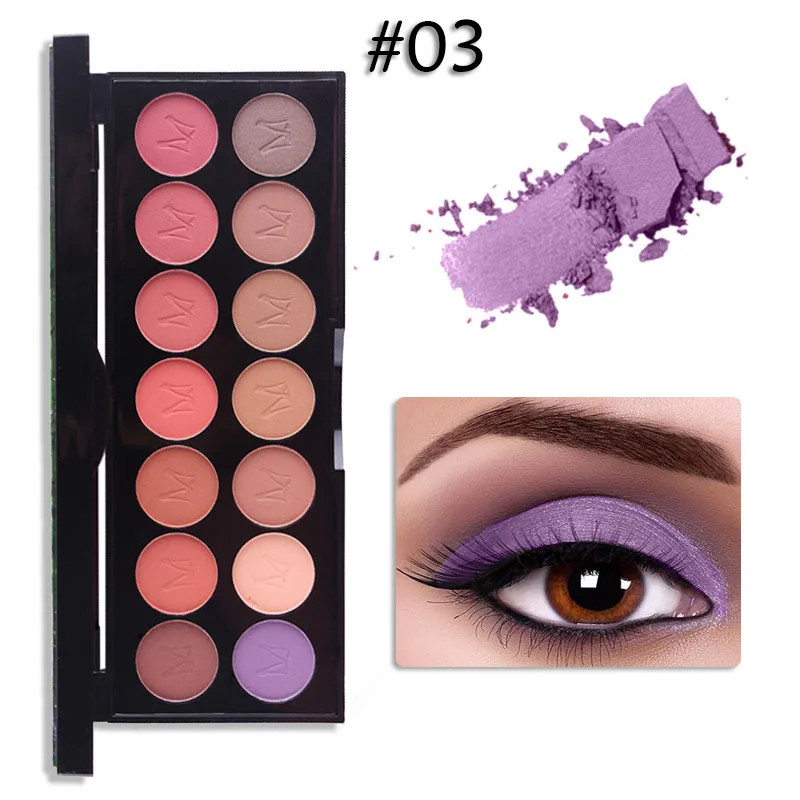 Miss Rose В наличии 14 цветов Палитра теней для век матовые Smoky Eyes глаза