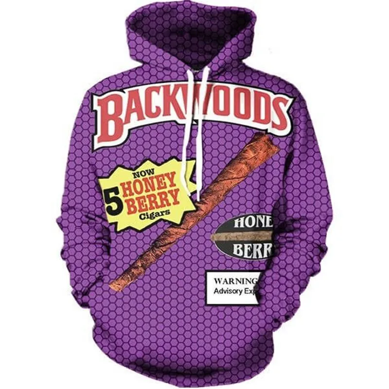 SOSHIRL Backwoods Honey Berry Толстовки Унисекс Мужская толстовка забавная еда 3D принт плюс