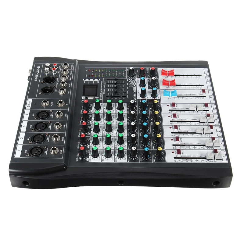 

LEORY 6 Channel Karaoke Audio Mixer With USB 48V Phantom Power bluetooth Professional Microphone Sound Mixing Amplifier Console