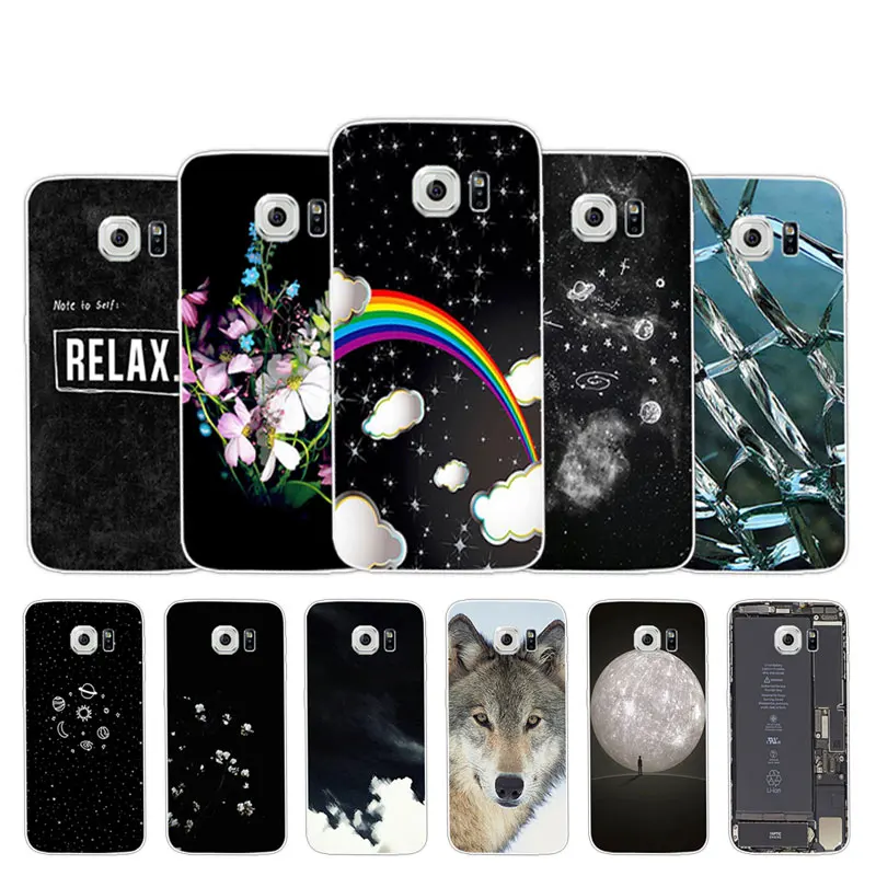 Capa For Samsung Galaxy S6 Mobile Phone Soft Silicone Protection Shell for G9200 G920F Clear TPU Rainbow Case 5.1&quot |