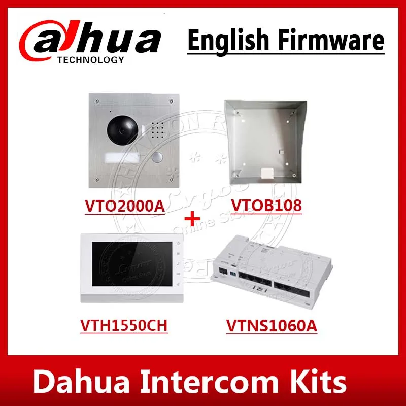 Видеодомофон Dahua VTO2000A VTH1550CH VTNS1060A VTOB108 7 дюймов IP система внутренней связи с