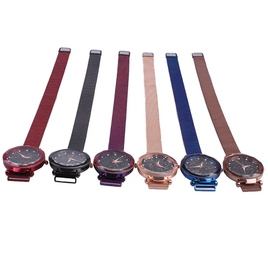 Часы наручные женские с магнитной пряжкой люксовые модные повседневные в стиле