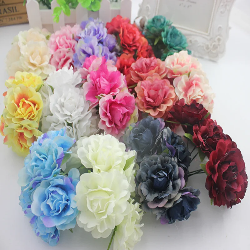 Искусственные шелковые цветы пионы ручной работы для свадьбы вечеринки дома