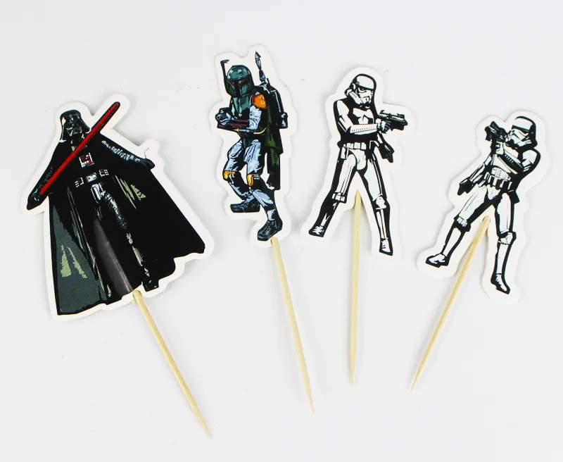 24 шт./лот торты на день рождения Звездные войны вечерние принадлежности