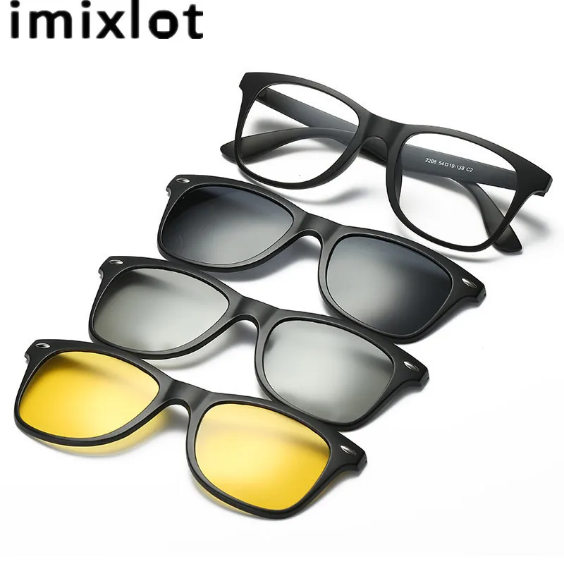 Поляризованные солнцезащитные очки IMIXLOT с клипсой мужские для вождения линзами