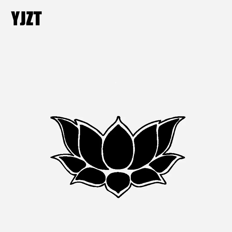 

YJZT 16.1CM*9.8CM Lotus Decoration Design Car Sticker Vinyl Decal Black/Silver C23-0827