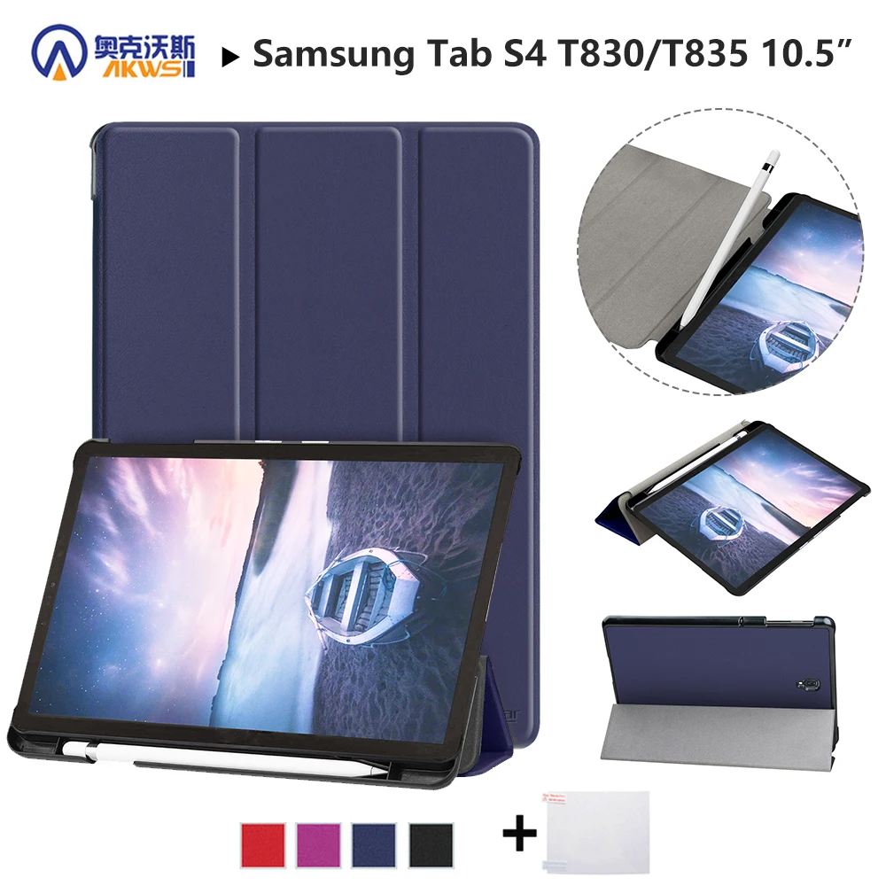 Чехол для планшета Walkers 2018 Samsung Galaxy Tab S4 T830 T835 SM 10 5 '' чехол ПК с ручкой + стилус