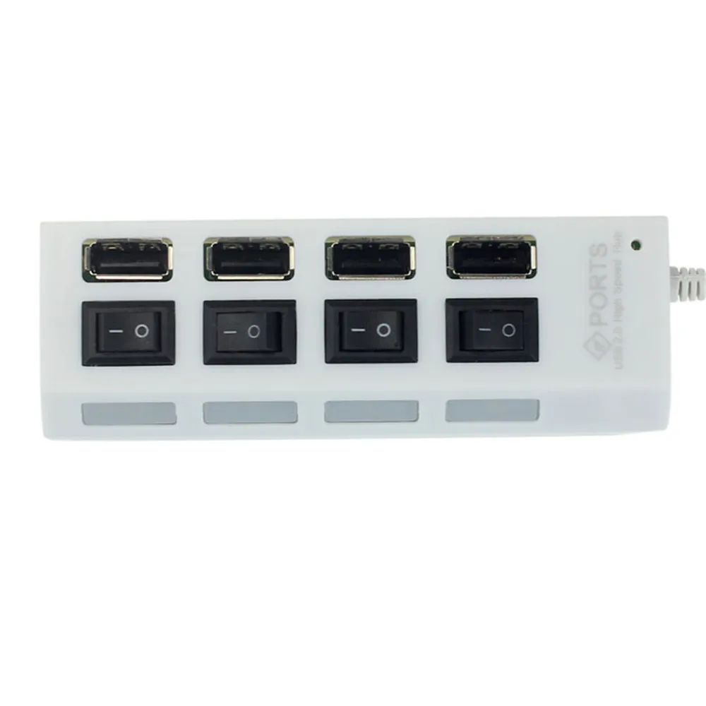 Новый USB 2 0 4 порта питания вкл/выкл переключатель LED концентратор с микро портом