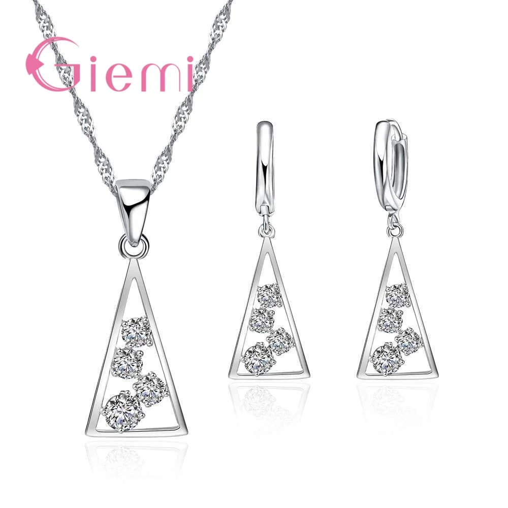 Женский комплект из колье и серёг 100% серебра 925 пробы с фианитом|earrings set|hoop earring set925