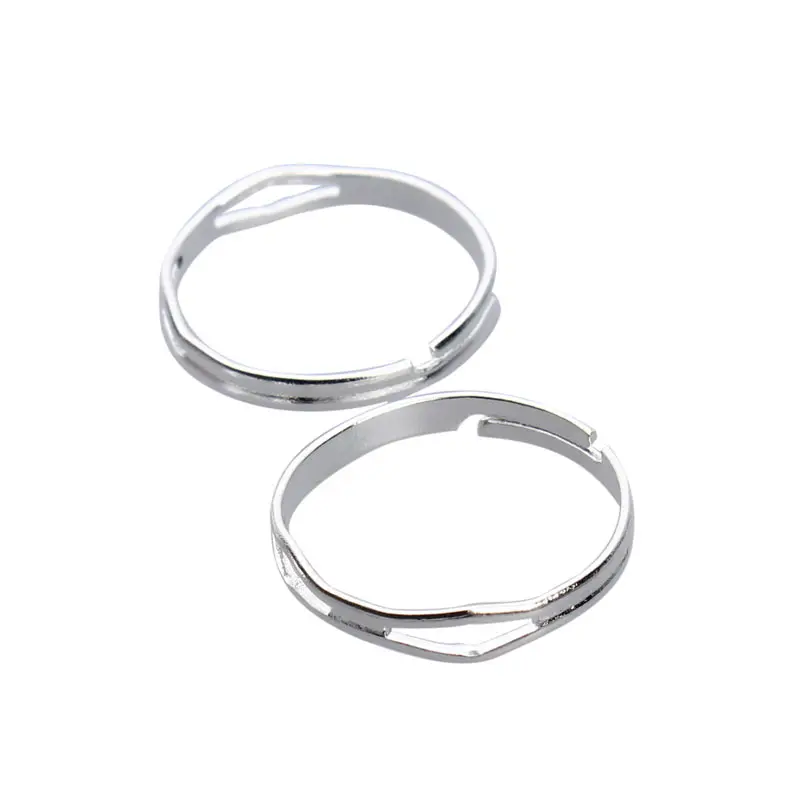 100 шт./лот серебряный цвет сделай сам Регулируемые Пустые кольцевые базы открытое