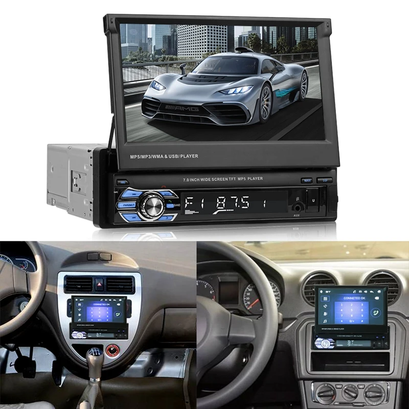 VODOOL складной 7 &quotсенсорный экран 1080P Стерео MP3 MP5 плеер GPS навигация Bluetooth видео