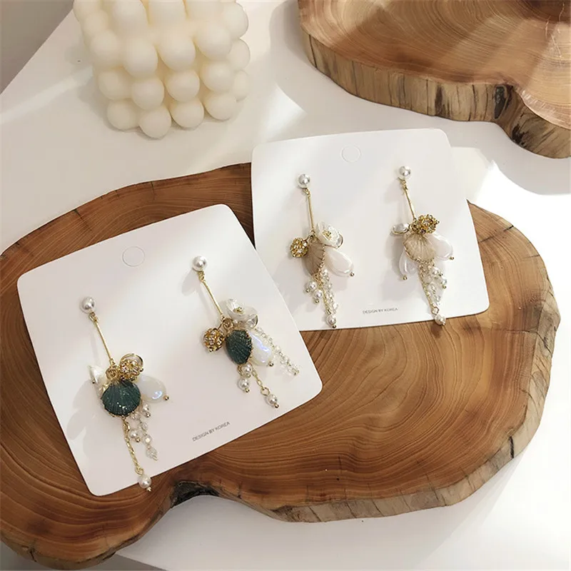 Женские серьги капельки ears high с искусственным жемчугом и кристаллами в виде