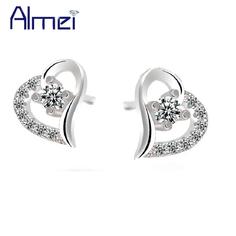 Женские серьги-гвоздики с кристаллами серебро 2017 пробы | Украшения и аксессуары