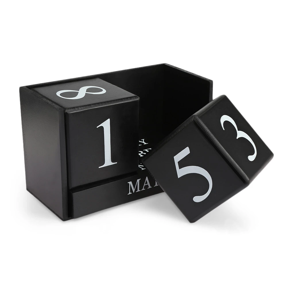Creative Desktop Wooden Manual Calendar Office Decoration Table Home Bathroom Kitchen Ornament Decor crafts Photography Props | Дом и сад