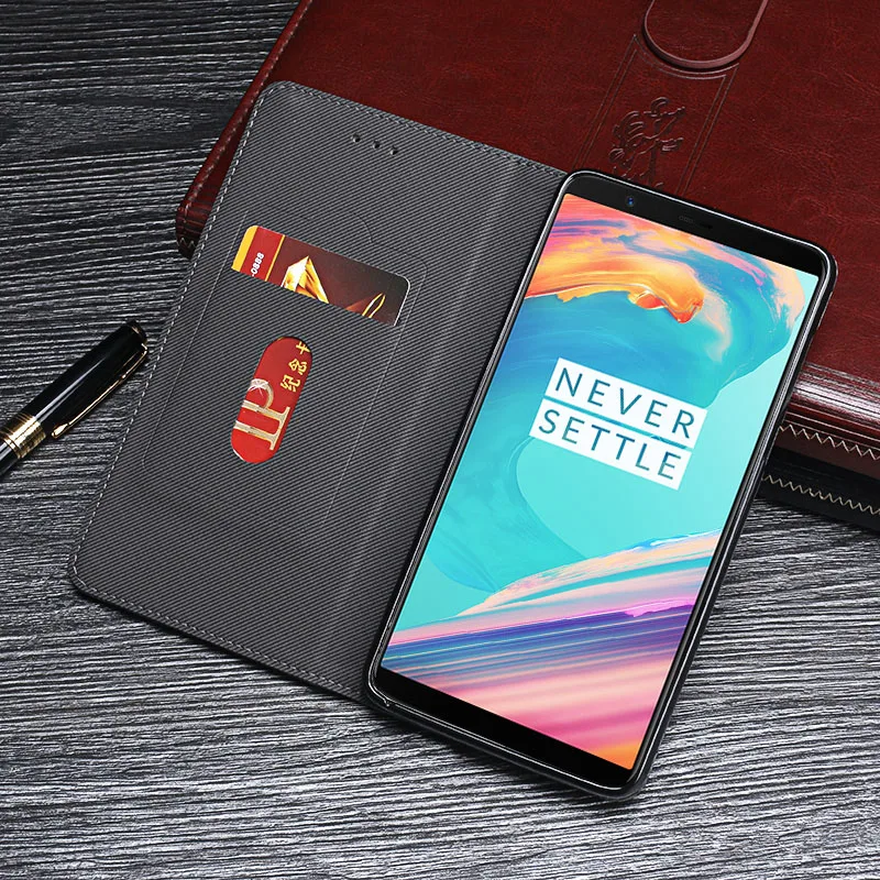 Чехол для Oneplus 5 T чехол Высококачественная крышка Ретро Флип кожаный делового
