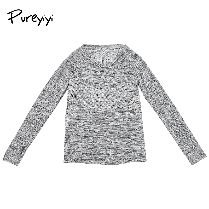 Рубашка Pureyiyi с длинным рукавом для йоги быстросохнущая женская спортивная